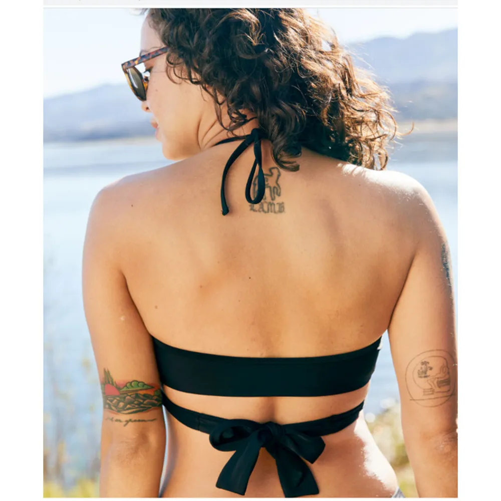 Aerie Wrap Halter Bikini Top Black Small - Image 2