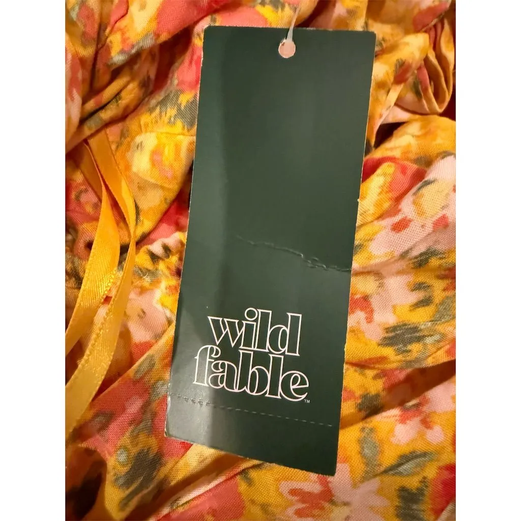 Wild Fable Women's 2XL Yellow Floral Spaghetti Strap Sundress - Image 8