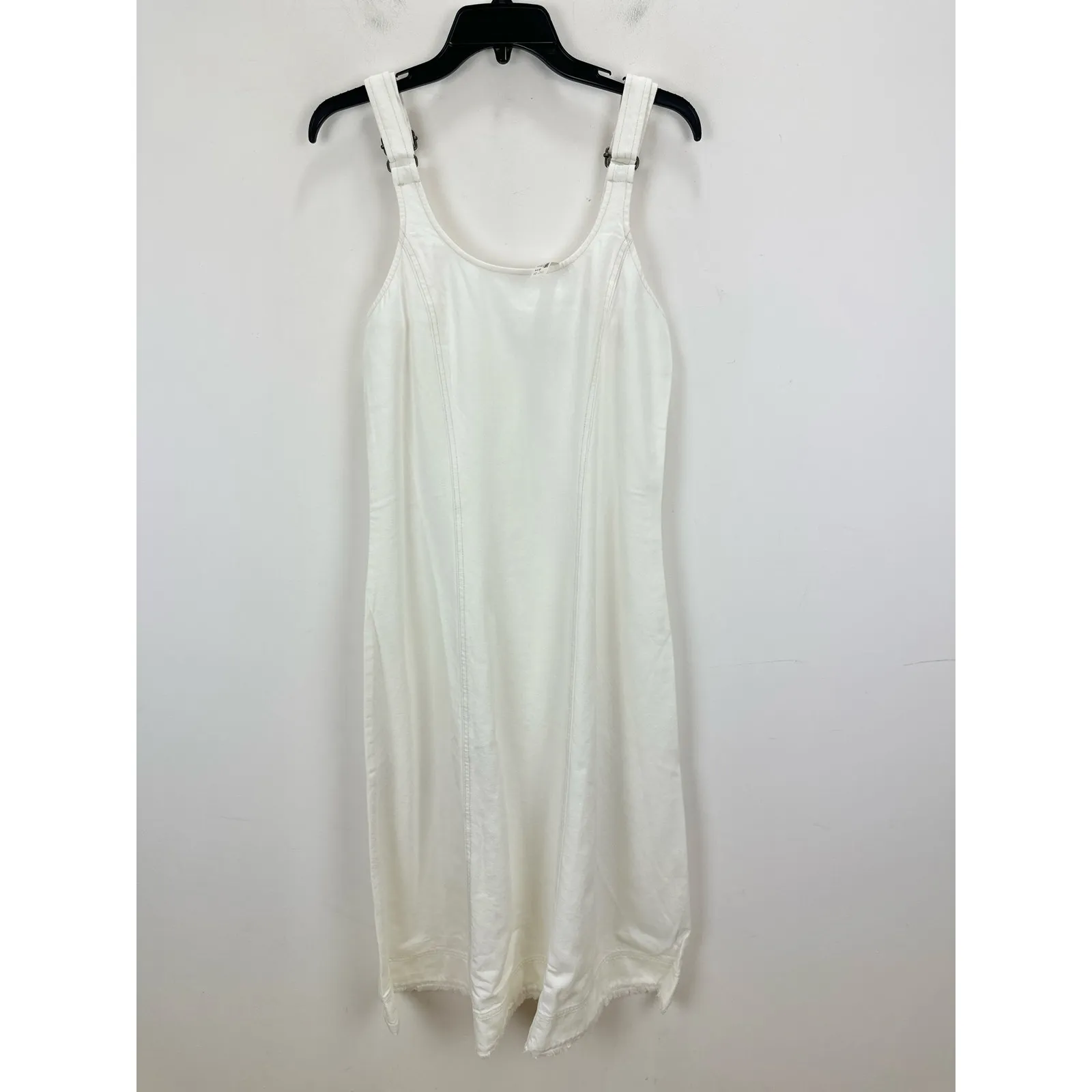 Madewell Denim Scoopneck Midi Dress Pure White Wash A Line Minimalist Medium NWT - Image 7