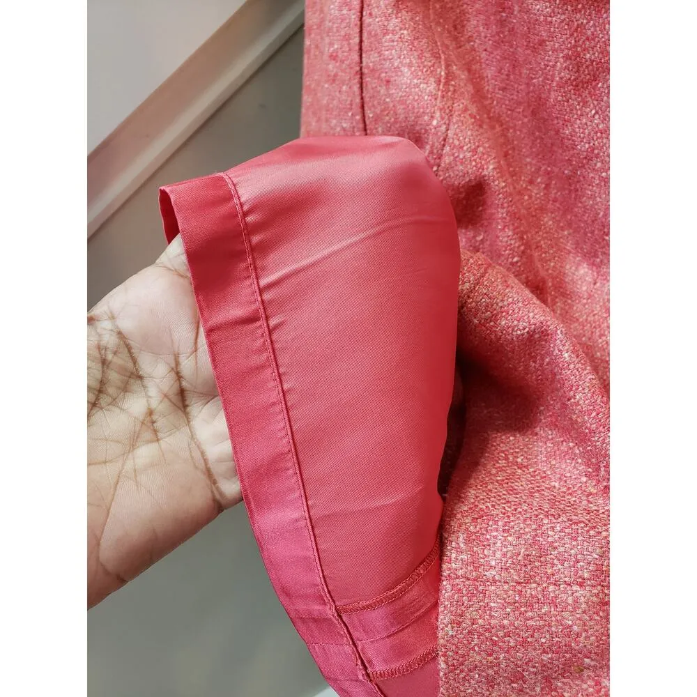 Carolina Herrera  A Line Skrit Women's Size 4 Pink Solid Pleated Classic Back Zip - Image 9