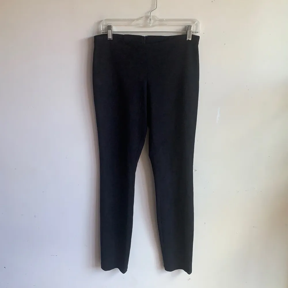 Alice + Olivia Pants Faux Suede Stretch Straight Leg  Black Pants 10 - Image 4