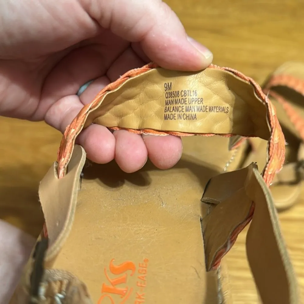 KORKS BY KORK-EASE Callista Orange Braided Strap Sandals - Image 6