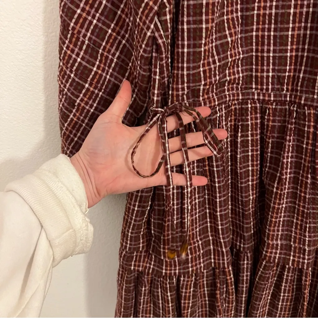 Madewell Seersucker Wrap Mini Dress in Dark Merlot - Image 3