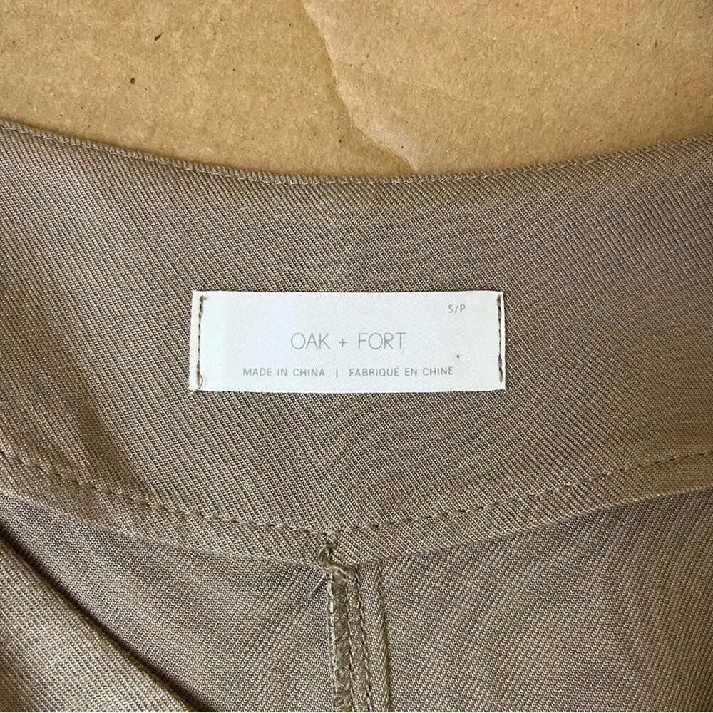 Oak + Fort Tan V Neck Shirt Dress - Image 9