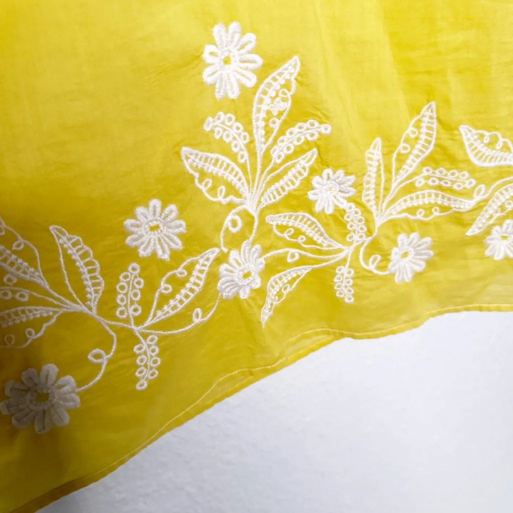 LILLY PULITZER CHARTREUSE COTTON EMBROIDERED TUNIC TOP SZ XL - Image 5