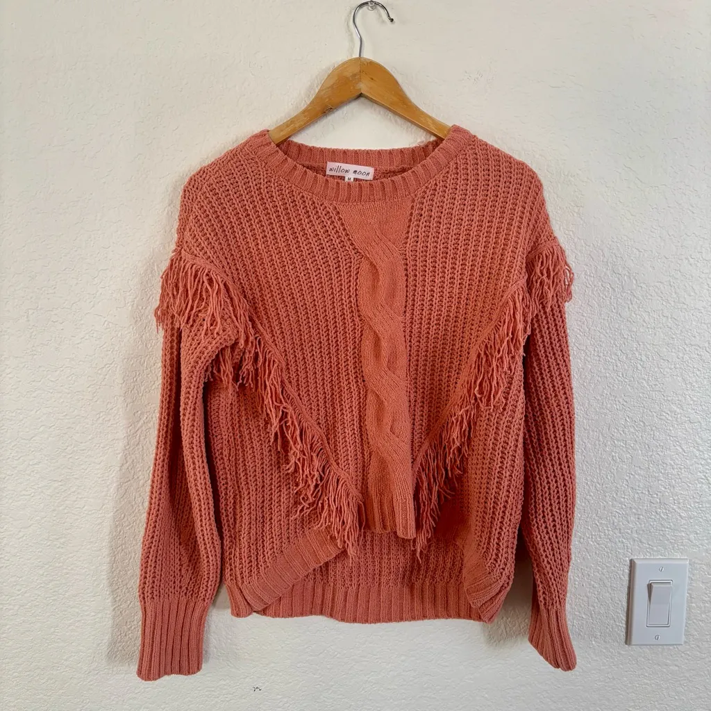 Willow Rust Cable Knit Sweater Orange Size M - Image 5