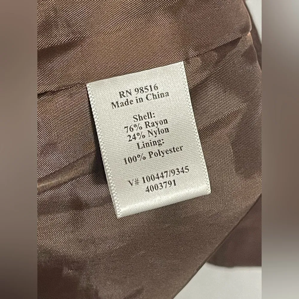 Coldwater Creek Brown Rayon Nylon Snap Vest Front Pockets Women's SZ L - Image 12