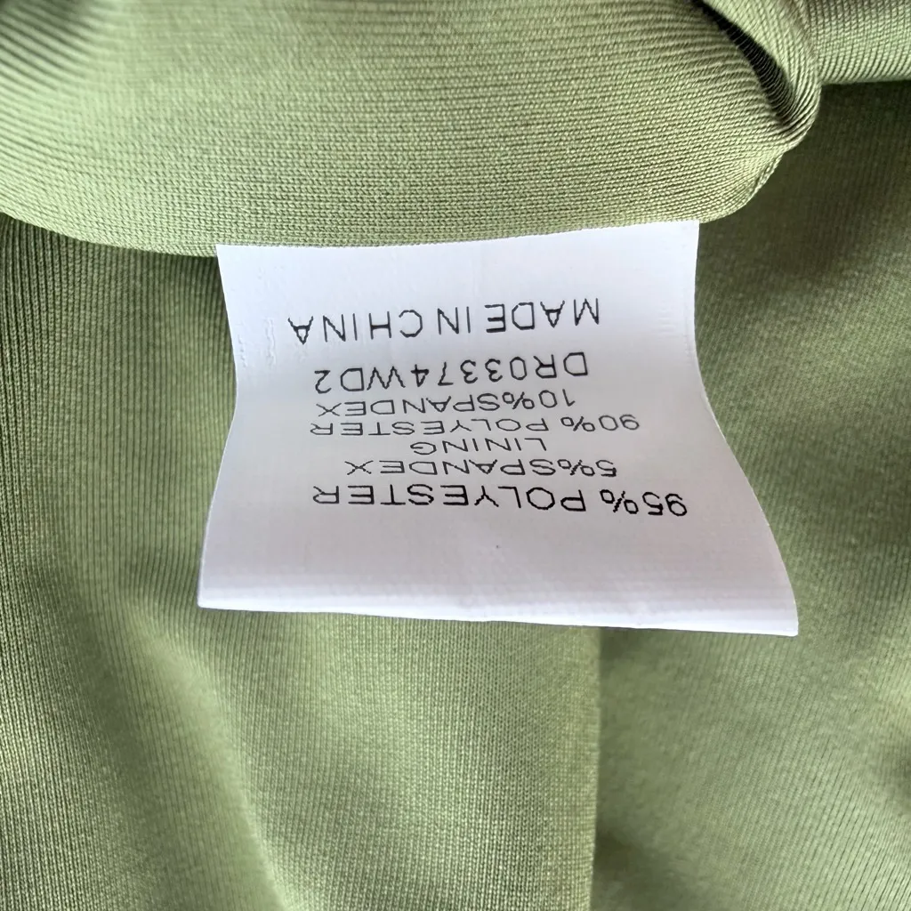 Meshki Allison Green Jersey maxi Dress halter neck ruched split L NWT - Image 7