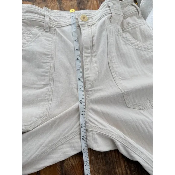 A7‎ Anthropologie Cream Twill Carpenter Pants Size 30 High Waisted Utility - Image 5