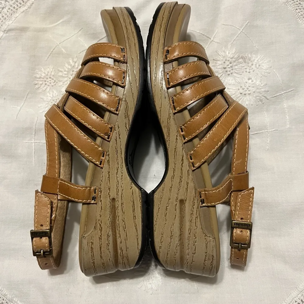 Dansko Leather Strappy Sandals Women’s EU 37 US 6.5/7 Light Brown Open Toe - Image 6