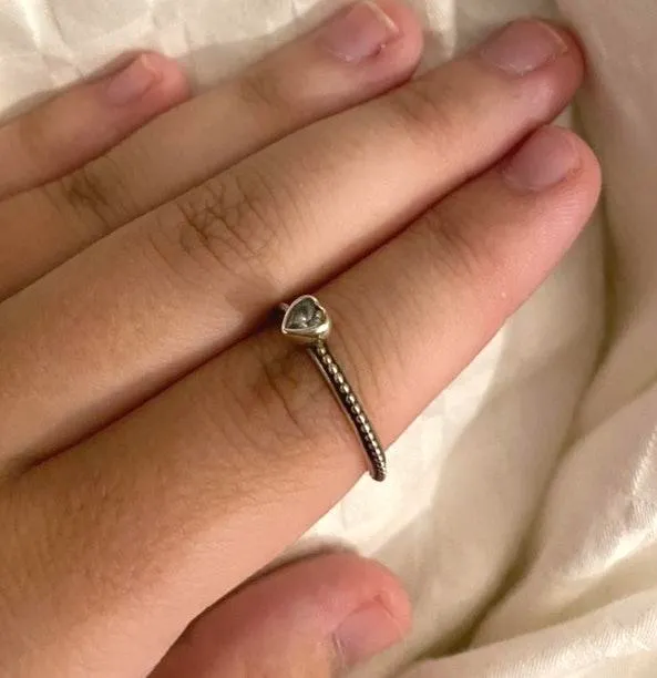 Pandora Clear Heart Beaded Ring Size 7 - Image 4