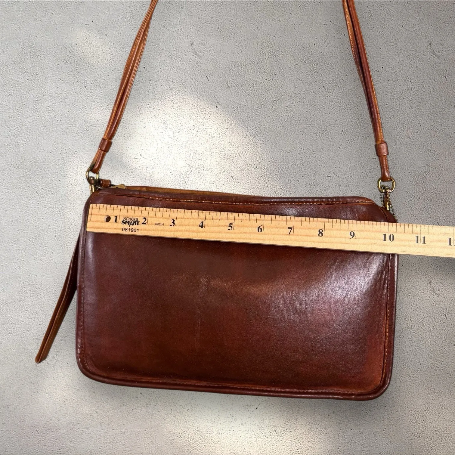 Vtg Coach NYC 5140 Standard Clutch‎ Wristlet Shoulder Bag Pre-1994 British Tan - Image 6