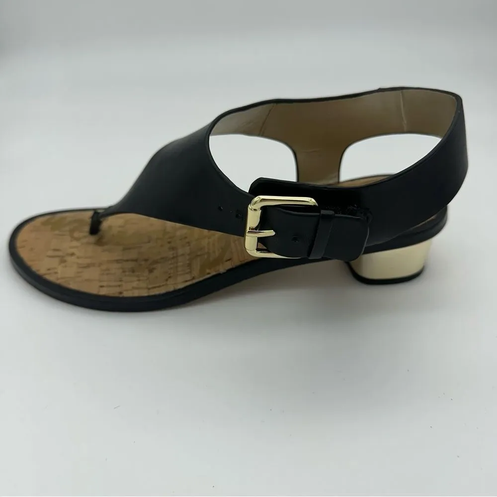 Sam Edelman Tallulah Thong Sandals Women’s 8 Black Leather Block Heel Buckle - Image 6