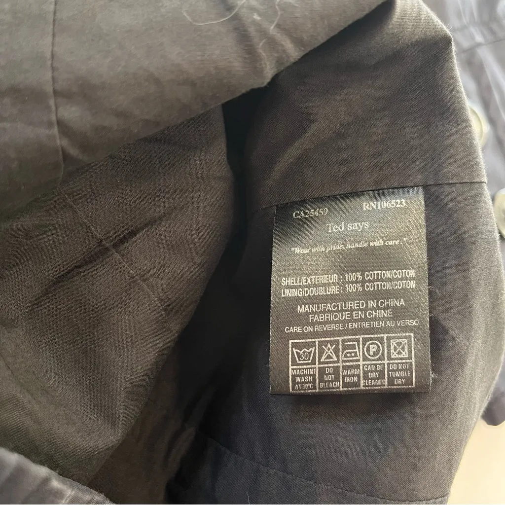 Ted Baker Womens Navy Blue Collared Button Up Pockets Jacket Ted Size 1 US SMALL - Image 12