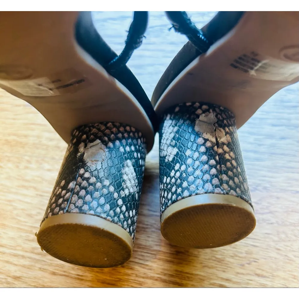 Women's A New Day Heeled Sandals Black/Tan Snake Print Size 7.5 - Image 5