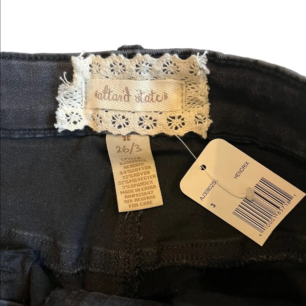 NWT, Altar’d State Black Faded Distressed Jean Shorts, Sz 2/26 - Image 7