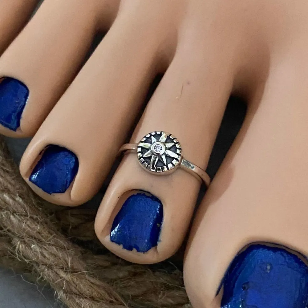 Sterling Silver Twinkle CZ Star Toe Ring - Image 2