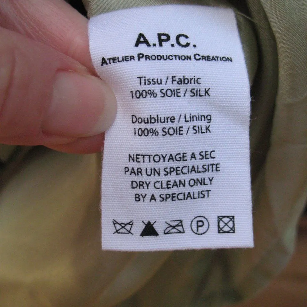 A.P.C. Silk Dress Green Size L - Image 8