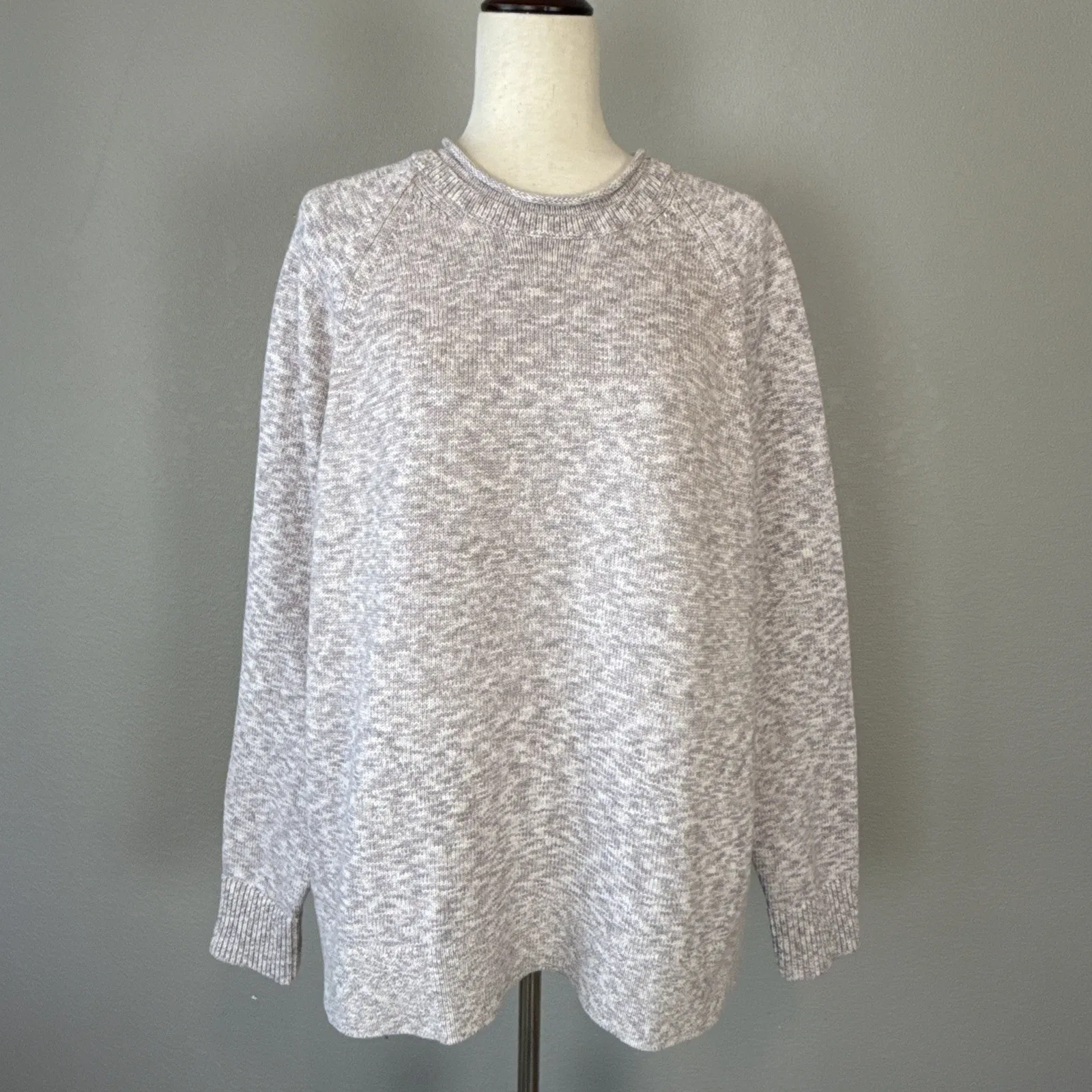 Lululemon Womens Boxy Cotton Blend Sweater Size XL Velvet Dust Gray Lavender - Image 2