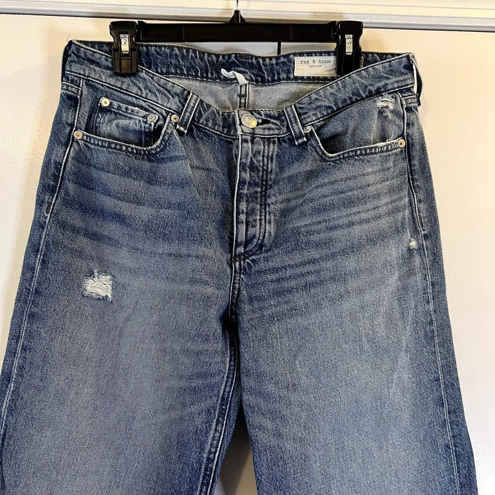 rag & bone Dre Low-Rise Baggy Boyfriend Jeans Mayer Blue Size 28 - Image 5