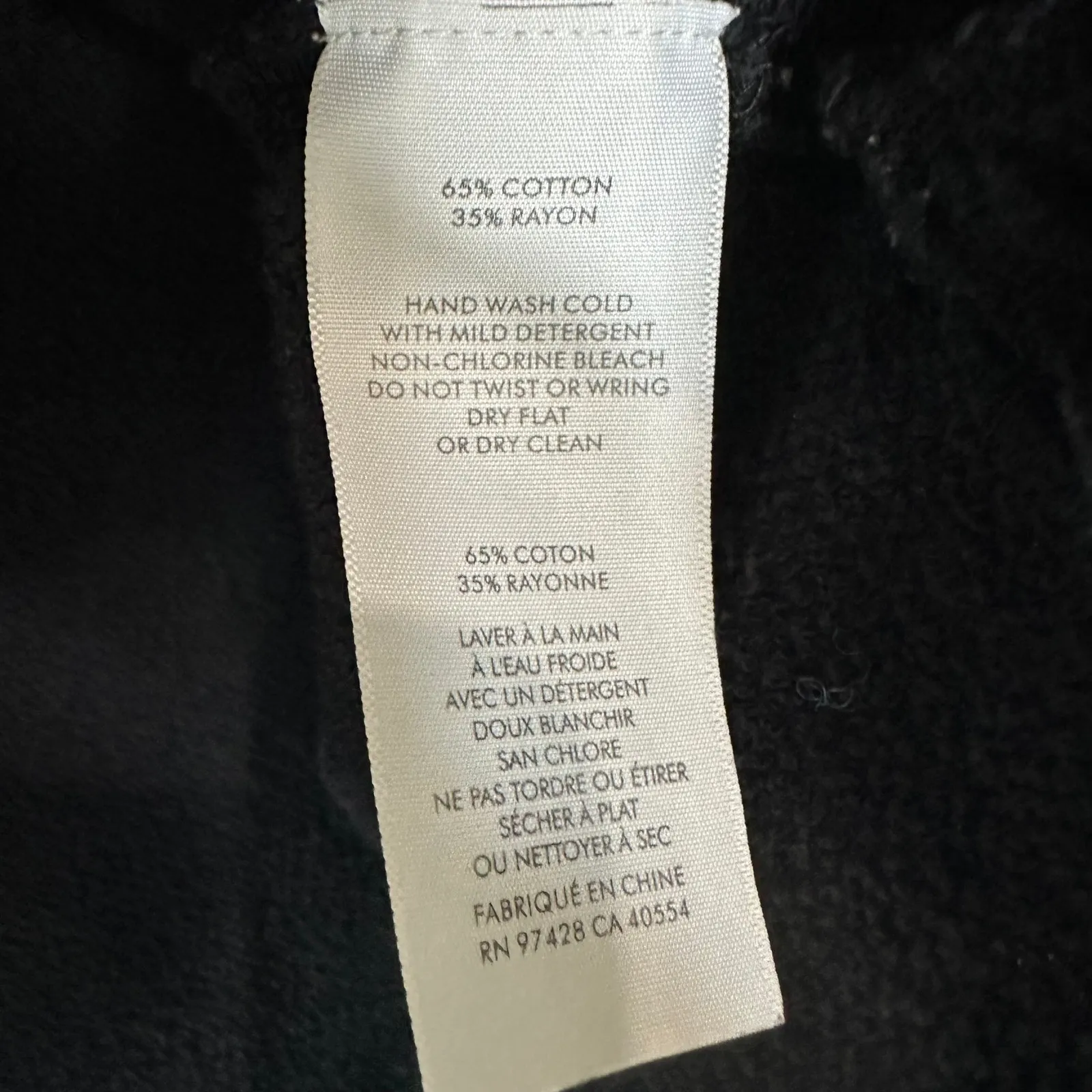 White + Warren Black Hoodie Size XS - Image 3