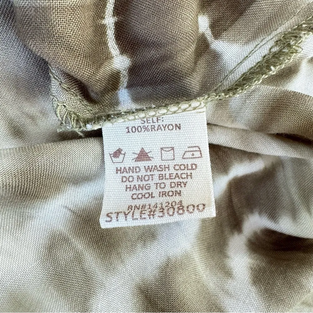 Hem & Thread Olive Green & White Tie Dye Lace Trimmed Racerback Cami NEW - Image 10