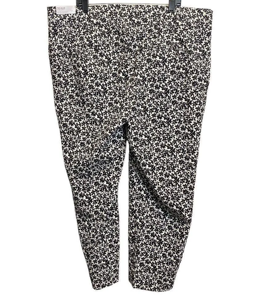 NWT LANE BRYANT THE ALLIE Plus Size Skinny Ankle Black White Pants Sz 24R - Image 5