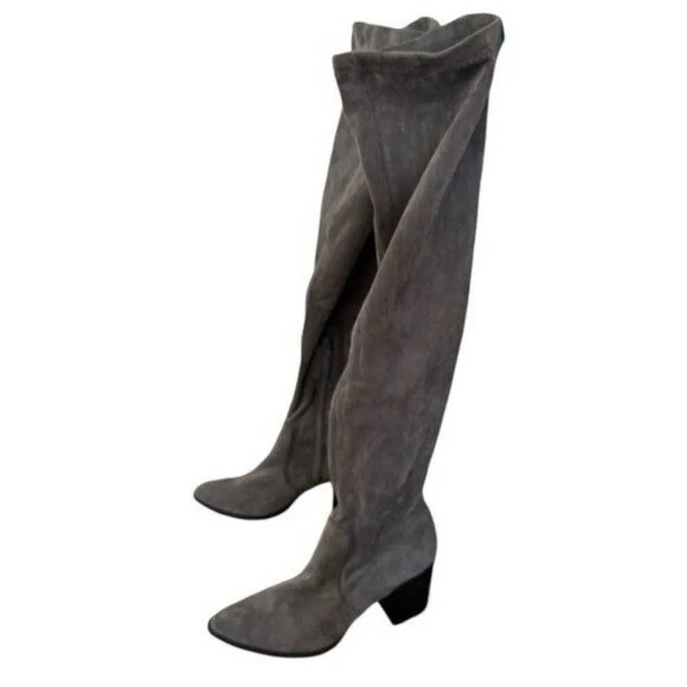 DOLCE VITA Tabbie Suede Over The Knee Gray Block Heel Boot Size 6 - Image 7