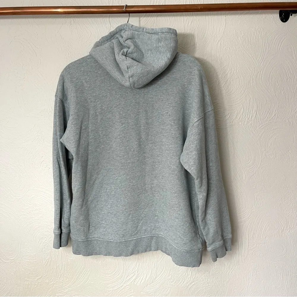Adidas Heather Gray Hoodie with White Logo - Image 2