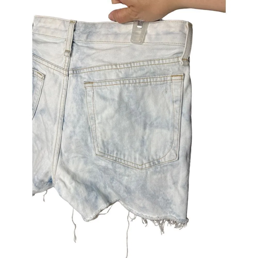 Rag & Bone‎ Dre Low Rise Denim Cutoff Short Tie Dye Blue Women's Size 27 - Image 6