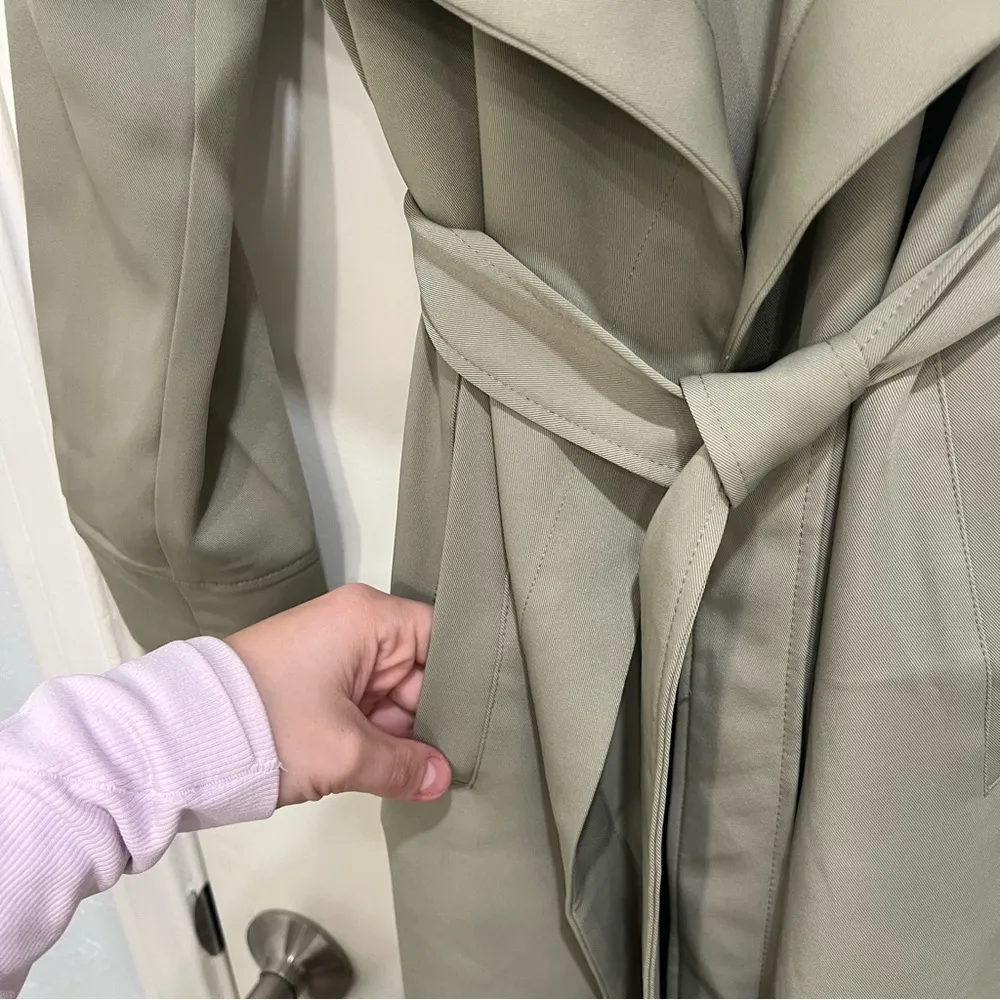 Avec Les Filles  Belted Drape Trench Coat - Image 8