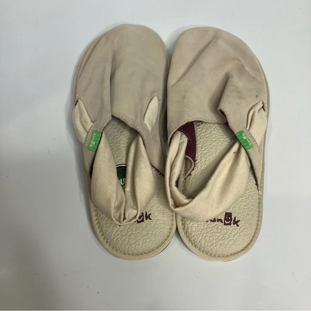 Sanuk sling back Cruz Malia sandals cream closed toe‎ yoga mat women’s size 9 - Image 5