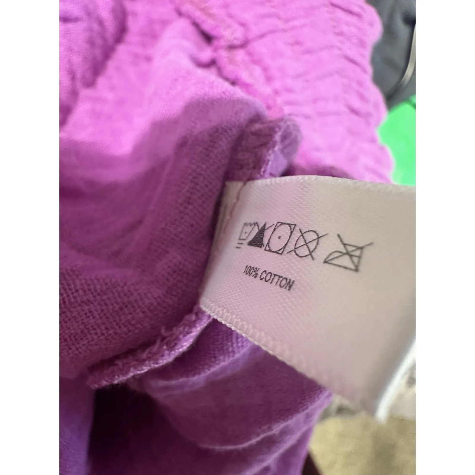 Lisa Todd Flutter Short Chachacha Pink Gauze Pull On‎ Pockets Beaded Size XS EUC - Image 7