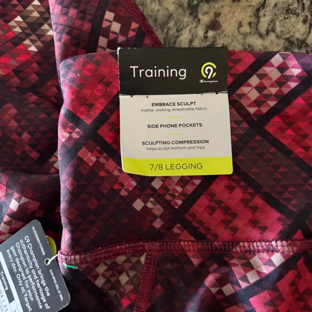 Champion Red Plaid Leggings for Women - Image 5