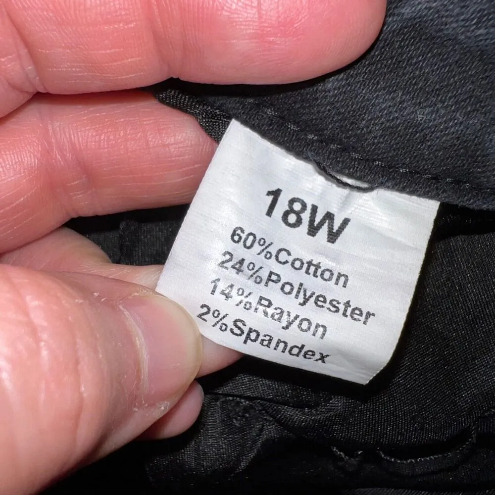 Womens Denim Jean Shorts Black Distressed Stretch Summer Casual Size 18W - Image 7