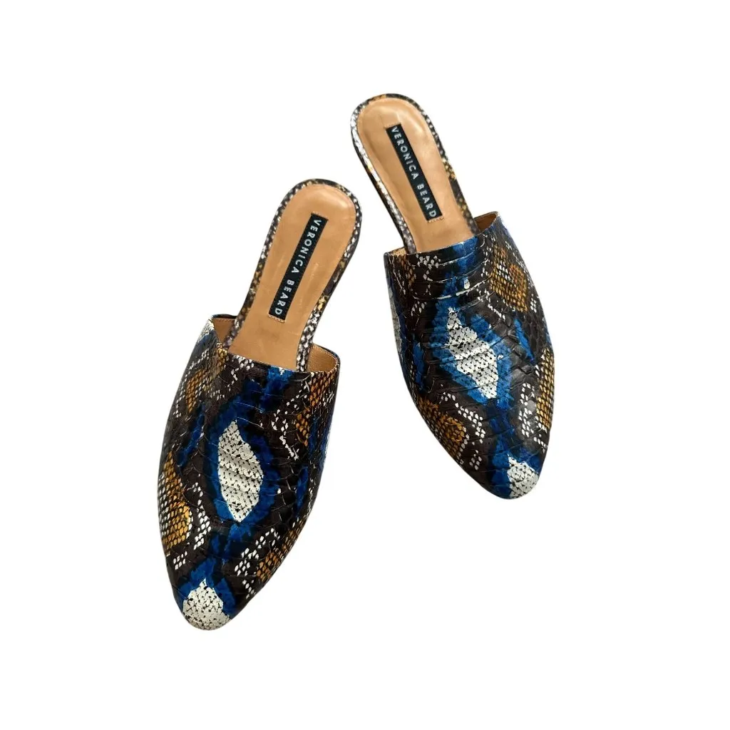 VERONICA BEARD Multicolor Snake Print Leather Mules Flats Size 41 / US 11 - Image 8