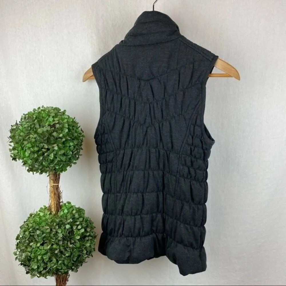 Bagatelle Gray Quilted Sleeveless Puffer Zip Up Vest M - Image 4