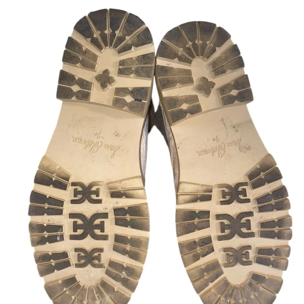 Sam Edelman Tan Suede Leather Knit Lydell Combat Boot Boho Grunge Winter 90s - Image 12