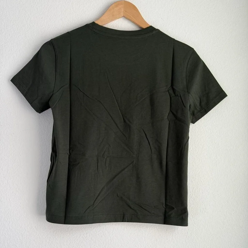 Everlane The Box Cut Tee in Essential Cotton in Dark Green, Size X-Small - Image 8