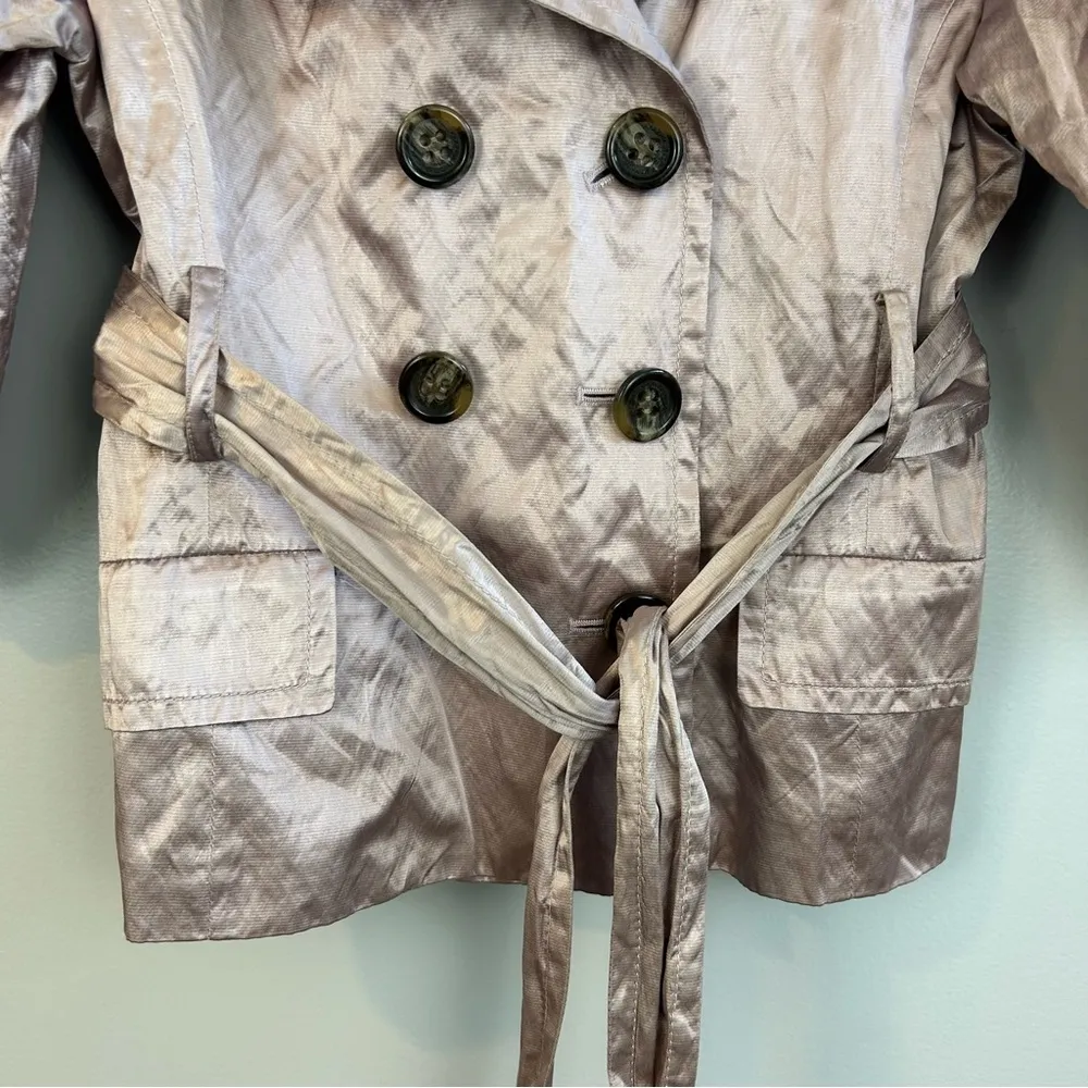 BCBGMaxAzaria Metallic Pink Double Breasted Belted Peplum Jacket XS - Image 12