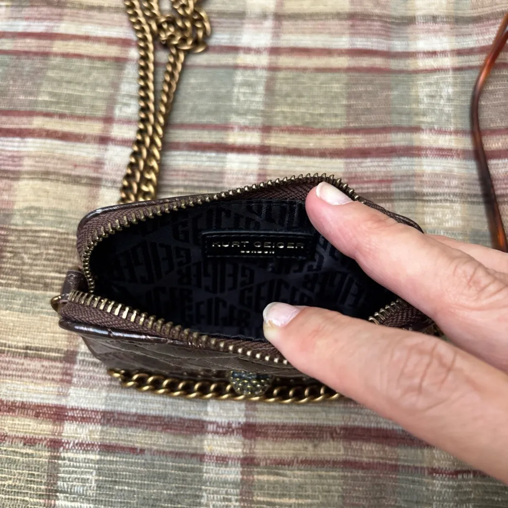 Kurt Geiger Dark Brown Quilted Crossbody Bag - Image 5