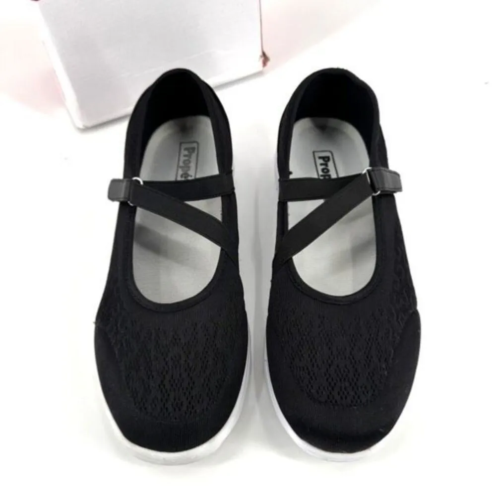 Propet TravelActiv Womens Lightweight Mesh Walking Flat Mary Jane Black Size 9.5 - Image 2
