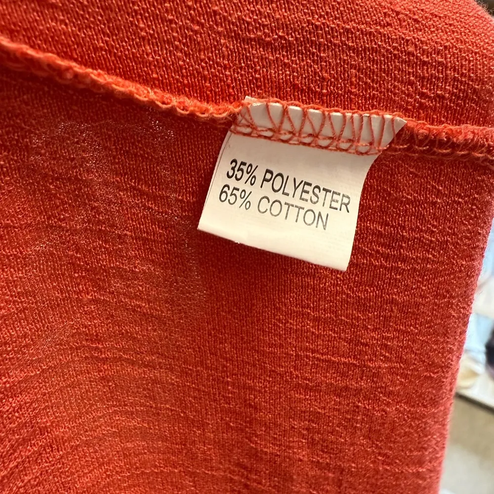 Unbranded Coral Red Maxi Dress Swim Coverup with Ruffle Sleeves Size M - Image 3