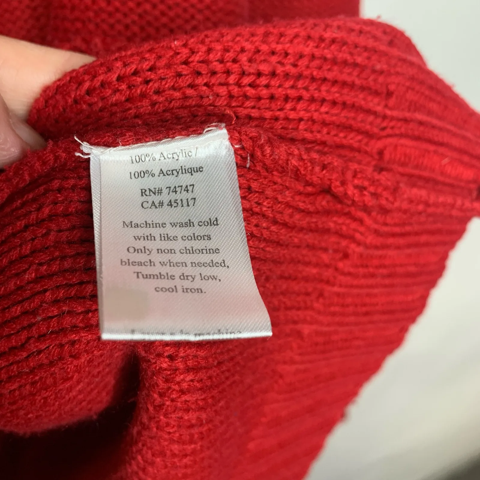 Natural Reflections Red Henley Shawl Collar Sweater Sz XL - Image 9