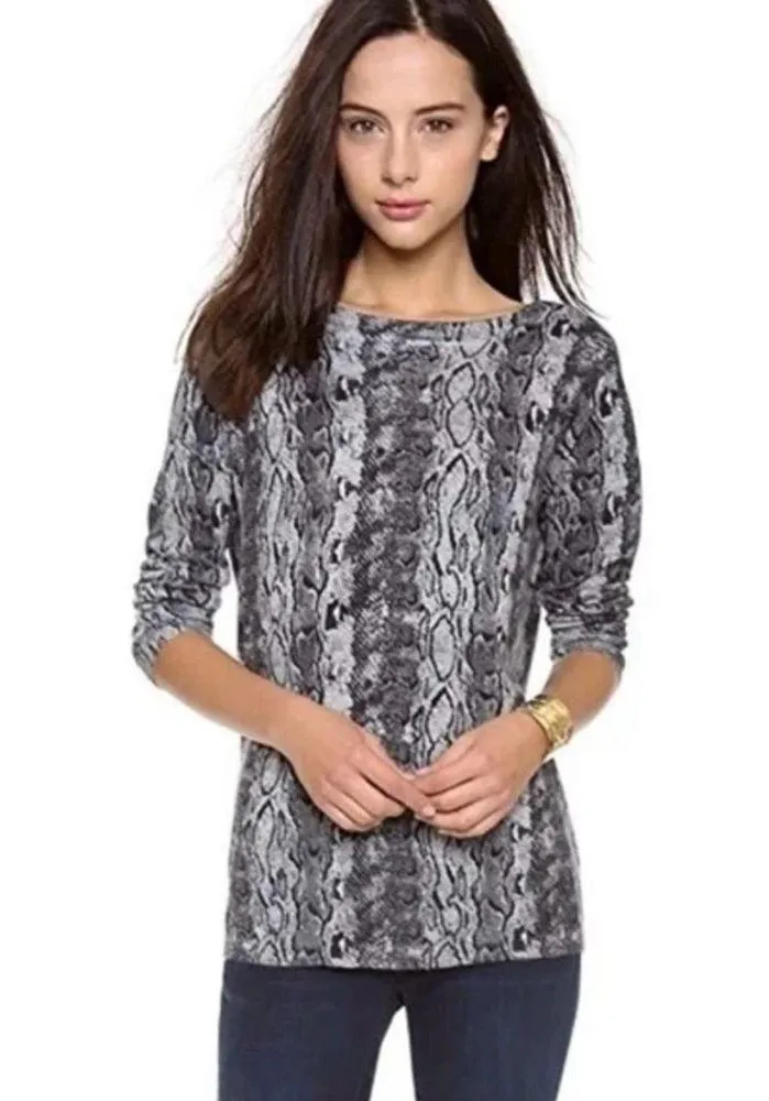 Joie Cienna python wool cashmere blend animal print sweater, size M snakeskin - Image 2