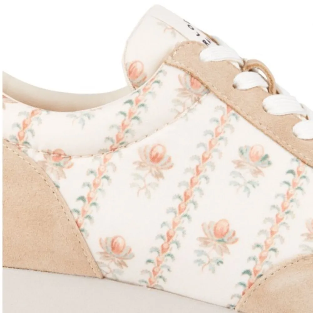 Loeffler Randall Remi Lace Up Sneakers Beige Floral 5.5 - Image 4