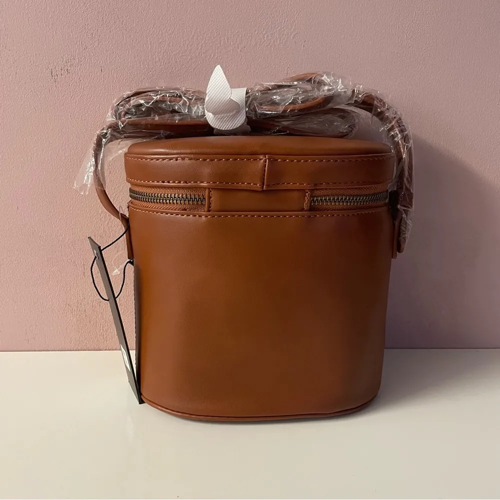 Street Level Faux Hair Brown Faux Leather & Tan Cheetah Print Bucket Bag NWT - Image 2