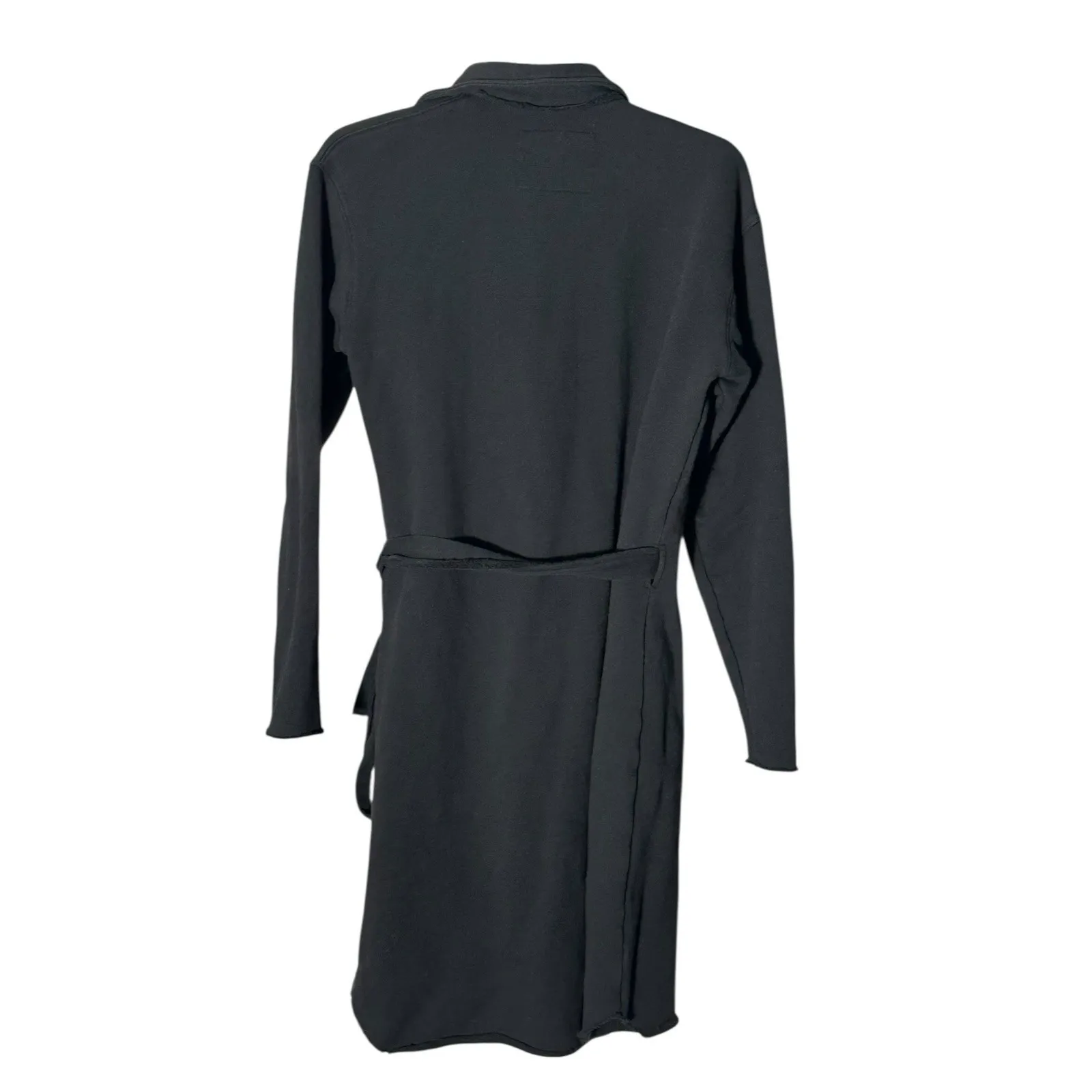 Frank & Eileen Willa Wrap Dress Womens Medium Triple Fleece Black Old Money - Image 6
