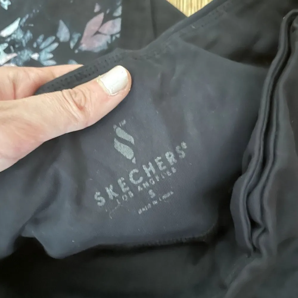 Sketchers black blue purple full length leggings workout athleisure pockets - Image 3