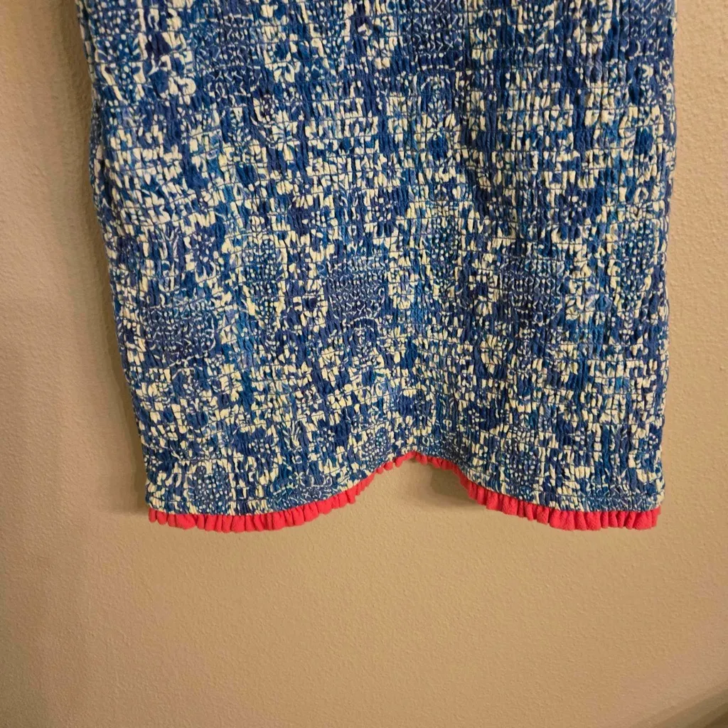 RHODE Jasmine‎ Floral Smocked Bodycon Dres Blue Size M - Image 4